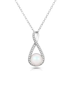 Sterling Silver Pendant Pearl Necklace